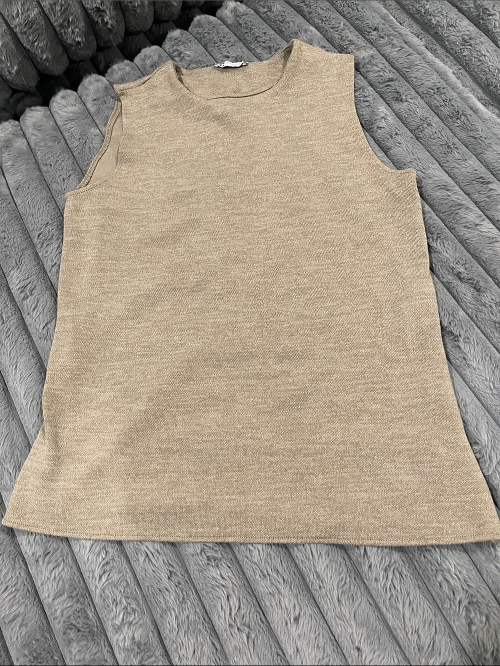 Zara Knit Tank Top in Taupe